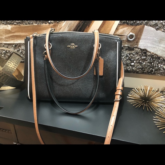 Coach Handbags - Coach Christie Carryall Black/Brown/White Leather